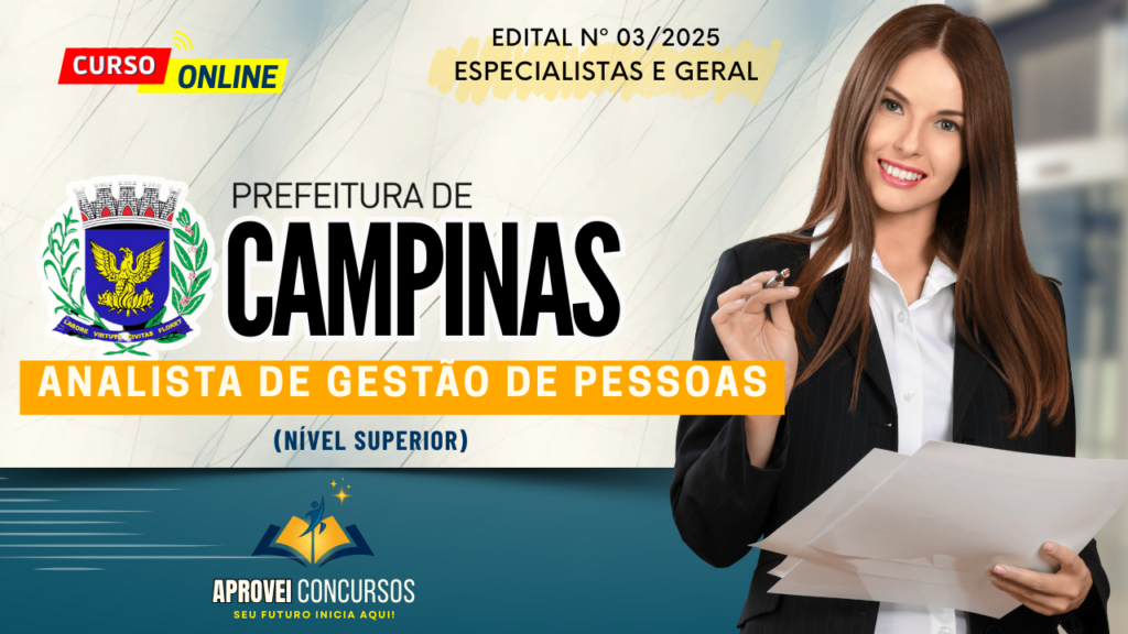 Ilustração para Aprovei Analista De Gestão De Pessoas – Pref Campinas