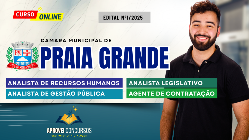 Ilustração para Aprovei Câmara Municipal de Praia Grande